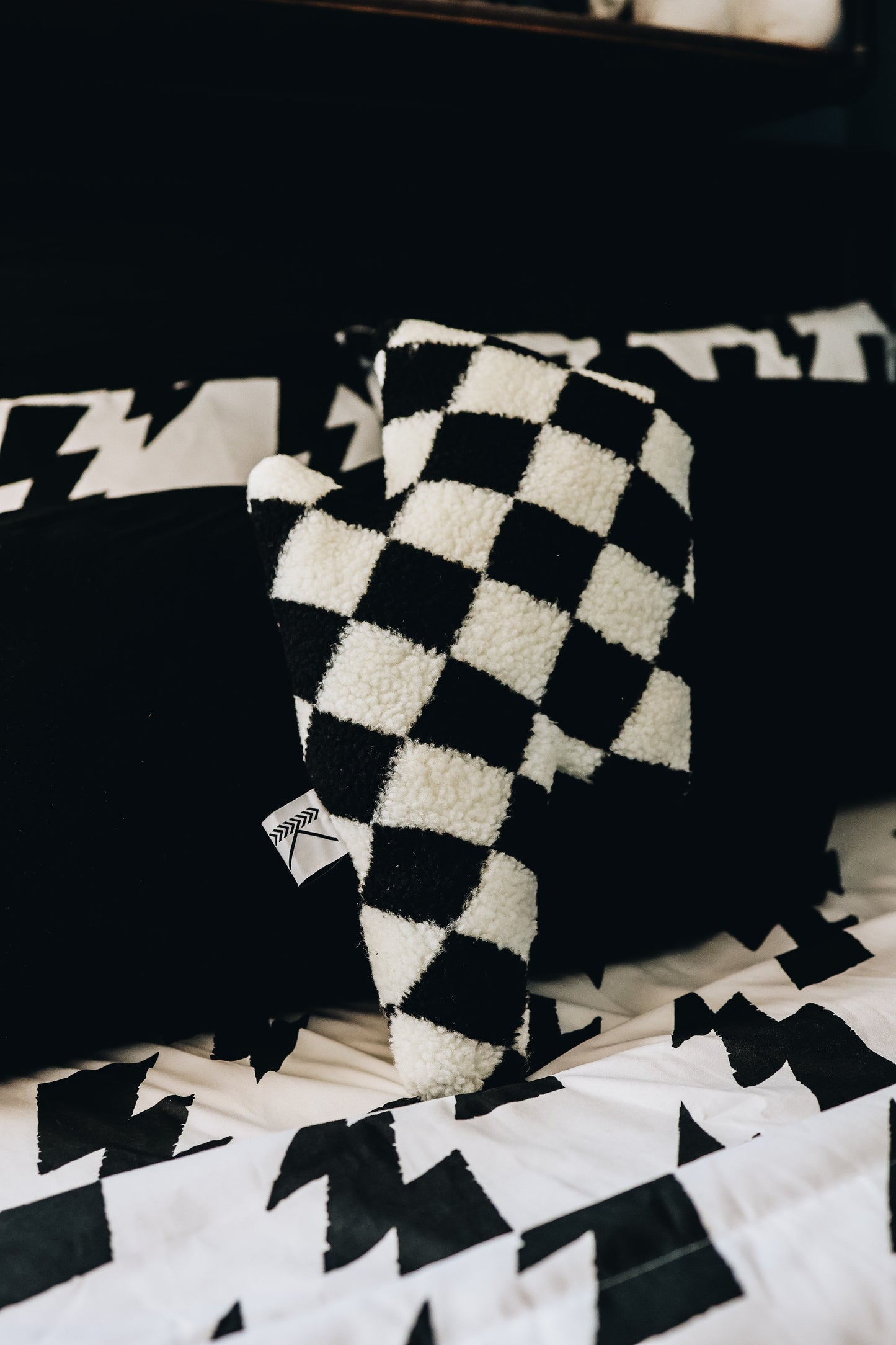 *Pre-Order* Black Check Bolt Plush Pillow estimated shipping end of May read all details prior to purchasing